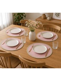 Prakartik - Cotton Braided 38 cm Round Placemat (Pack of 4)