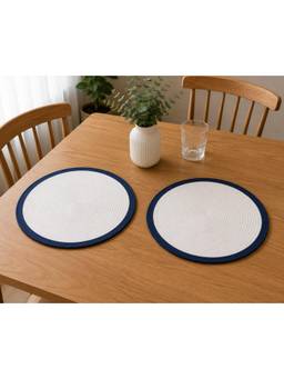 Prakartik - Cotton Braided 38 cm Round Placemat (Pack of 2)
