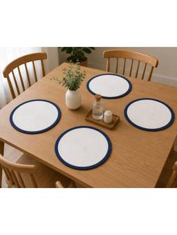 Prakartik - Cotton Braided 38 cm Round Placemat (Pack of 4)