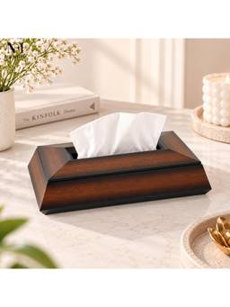 NFI Essentials - 24cm Length Wooden Tissue Holder Box