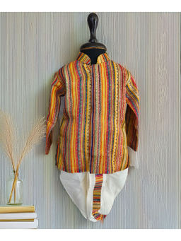 devils n angels - Multi-Color Self-Striped Boys Kurta with Dhoti
