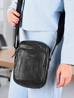 Valentino - West Port Black Premium Leather Messenger Bag