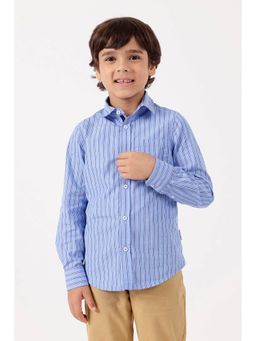 One Friday - Boys Blue Striped Cotton Shirt