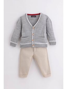 One Friday - Baby Boys Grey Knit Cardigan