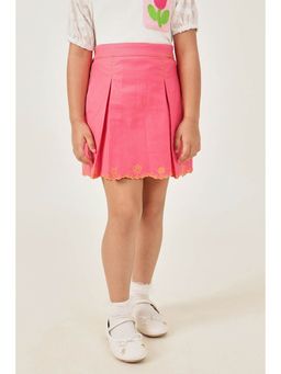 One Friday - Girls Pink Woven Skirt