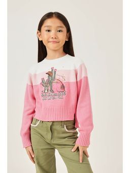 One Friday - Girls Pink Knit Sweater