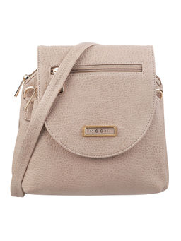 Metro - Taupe Solid Synthenic Sling And Cross Bag