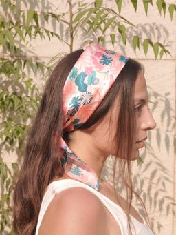 Hair Drama Co. - Abstract Bandana Scarf - Peach