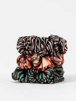 Hair Drama Co. - Zebra Scrunchies - Pack of 3 - Multi-Color