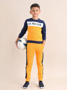 U.S. POLO ASSN. - Printed Yellow Full Sleeves Crew Neck Sweatshirt