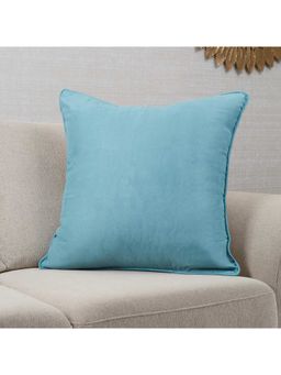 HomeTown - Nora Shades Suede Reversible Solid Cushion Cover 60 x 60 Cm in Turquoise Colour