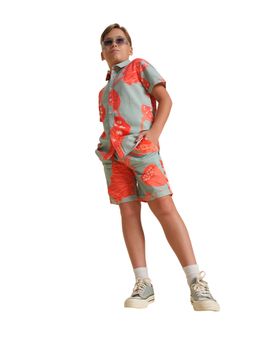 Jack & Jones Junior - Floral Pool Blue Boys Shirt