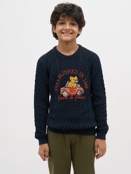 Jack & Jones Junior - Embroidery Navy Blue Boys Sweater