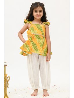 Peekaaboo Kids - Green Girls Saavan 2.0 Pure Cotton Kurta With Salwar And Dupatta