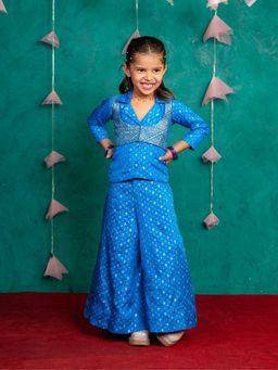 JILMIL - Girls Blue Blazer With Palazzo