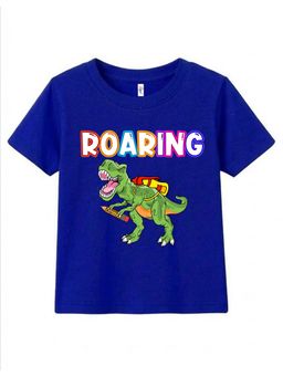 KAVEE - Royal Blue Pure Cotton Dinosaur Printed T-Shirt