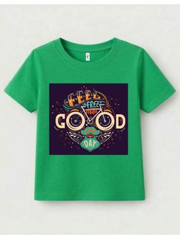 KAVEE - Green Pure Cotton Feel Good Text Printed T-Shirt