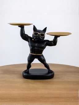 Smokey Cocktail - Black Muscular Dog Double Tray Decor