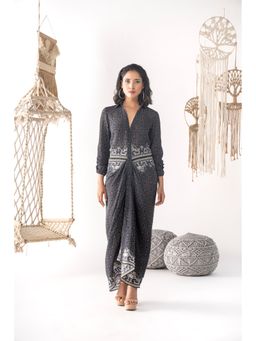 Chhavvi Aggarwal - Women Printed Black Maxi Dress