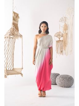 Chhavvi Aggarwal - Women Ombre Multi-Color Tunic with Palazzo & Belt (Set of 3)