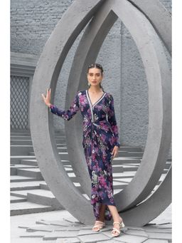 Chhavvi Aggarwal - Women Floral Navy Blue Maxi Dress