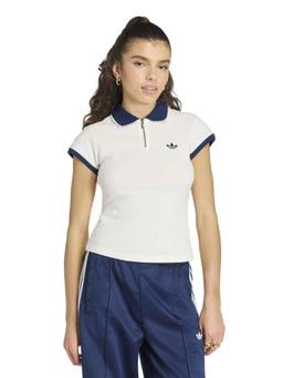 adidas Originals - White Women Engineered Rib Polo T-Shirt