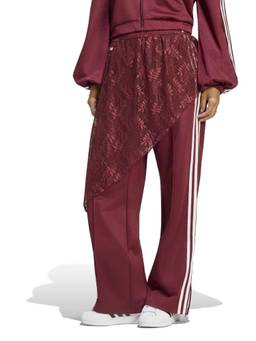 adidas Originals - Burgundy Women 2In1 Firebird Loose with Lace Skirt Track Pants