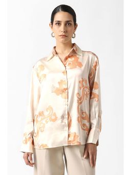 Van Heusen - Women Beige Print Long Sleeves Casual Shirt