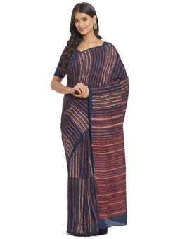 Fabindia - Multicolour Dabu Viscose Blend Sari