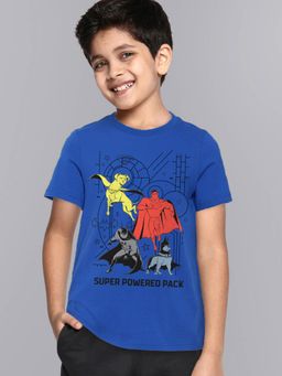 Kidsville - Dc League Of Super Pets Regular Fit Crew Neck Royal Blue T-Shirt for Boys