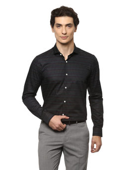 Simon Carter - Cotton Self Design Black Shirt
