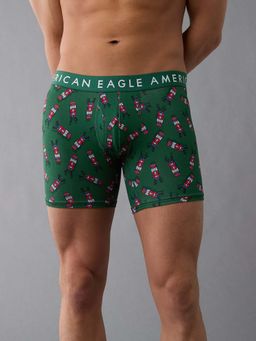 American Eagle - Green Printed Cotton Blend Boxer Brief