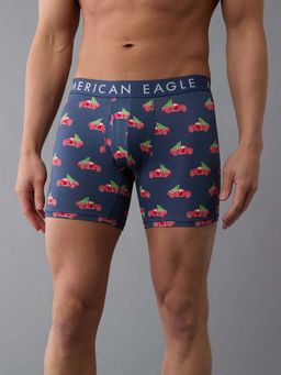 American Eagle - Blue Printed Cotton Blend Boxer Brief