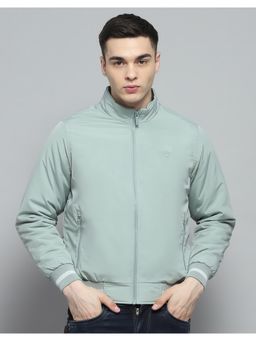 Monte Carlo - Men Green Solid Full Sleeves Jacket