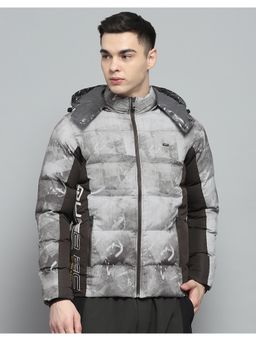 Monte Carlo - Men Brown Printed Full Sleeves Jacket