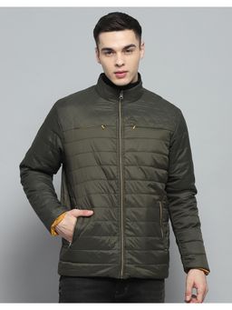 Monte Carlo - Men Olive Solid Full Sleeves Jacket