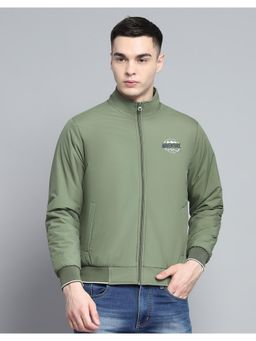 Monte Carlo - Men Green Solid Full Sleeves Jacket