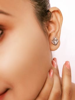 Silberry - 925 Sterling Silver Square Jewel Earrings for Womens and Girls