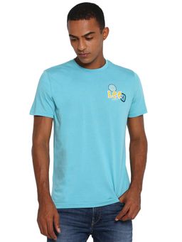 Lee - Men Blue Graphic Print Slim Fit T-shirt