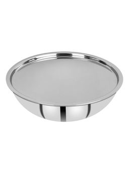 Bergner - Hitech Prism Non-stick Stainless Steel Tasra With Lid, 28 Cm, Induction Base, Silver (1)
