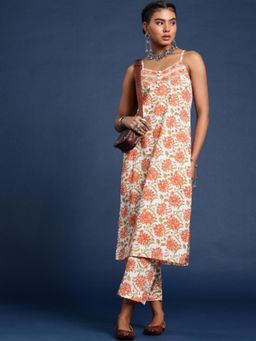 Gahan - Sanganeri Block Printed Pure Cotton Kurta with Pant