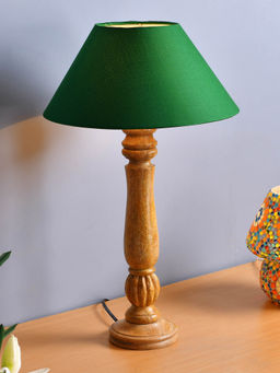 Homesake - Victorian Natural Table Lamp Green Shade