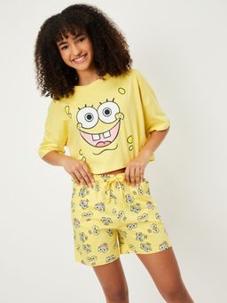 max - Women Spongebob Print T-shirt And Shorts