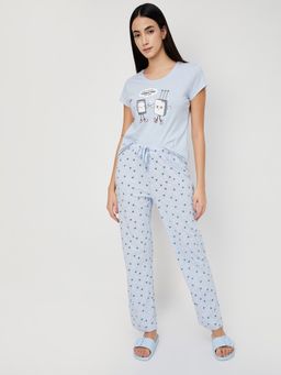 max - Women Printed T-shirt with Pyjama