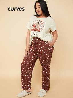 max - Women Printed T-shirt with Pyjama
