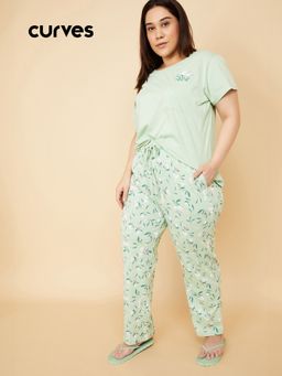 max - Women Floral Printed T-shirt with Pyjama