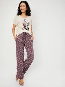 max - Women Printed T-shirt with Pyjama