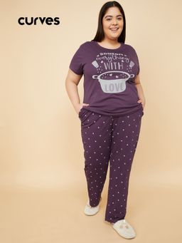 max - Women Printed T-shirt with Pyjama