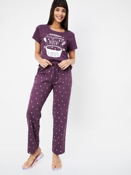 max - Women Printed T-shirt with Pyjama