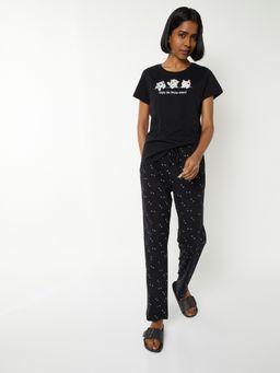 max - Women Printed T-shirt with Pyjama